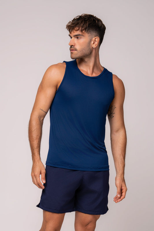 Herren Dry-Fit Tanktop Marineblau